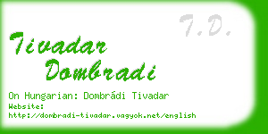 tivadar dombradi business card