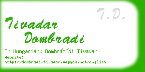 tivadar dombradi business card